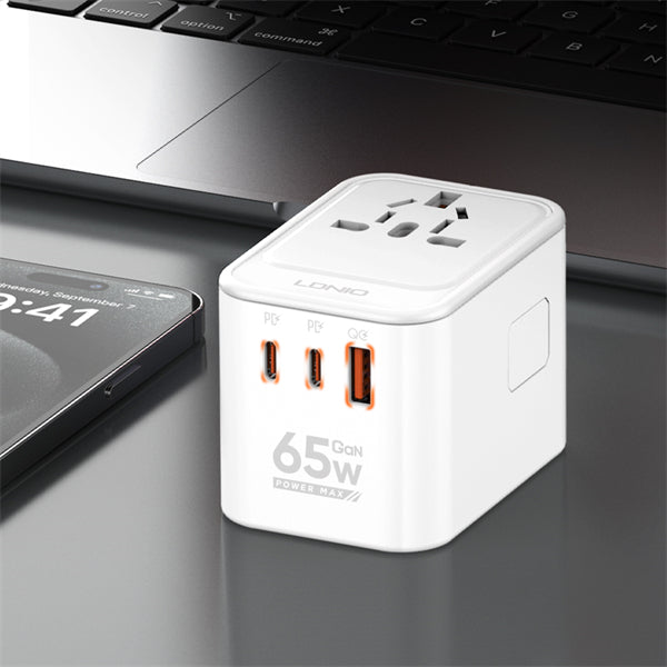 LDNIO - 65W 3-PORT GaN Travel Converter Adapter (UK/US/AU/EU)