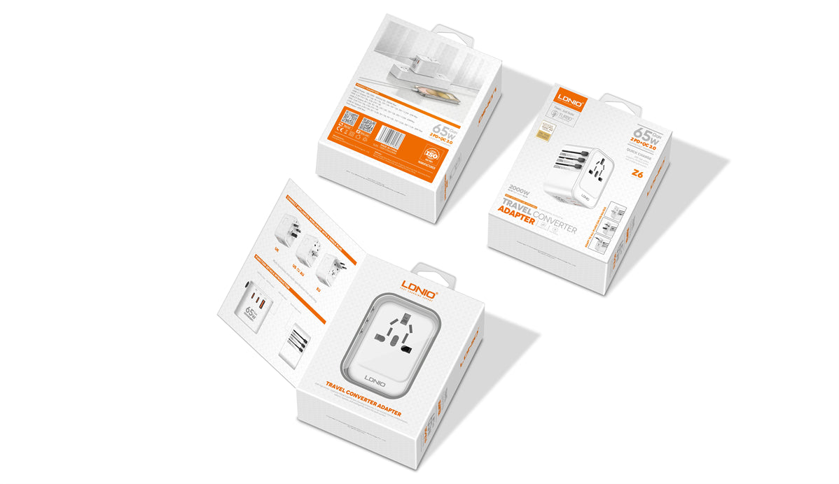 LDNIO - 65W 3-PORT GaN Travel Converter Adapter (UK/US/AU/EU)