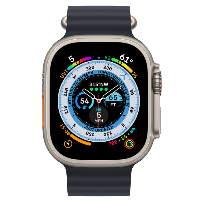 Apple Watch Ultra GPS + Cellular, 49mm Titanium Case with Black/Grey T –  iPlanet APP Digital